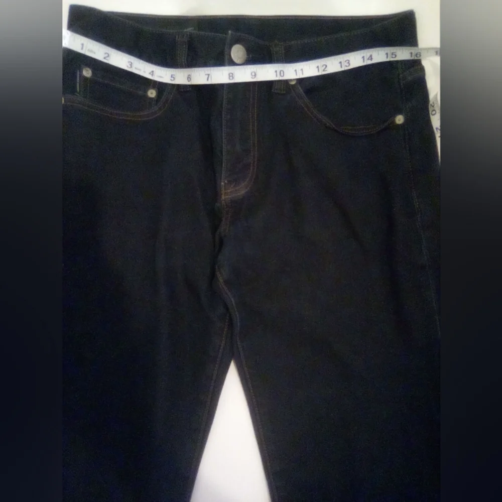 Armani Exchange A/X Straight Jambe Droite Jeans Size 31 99% Cotton Dark Blue - Picture 6 of 12